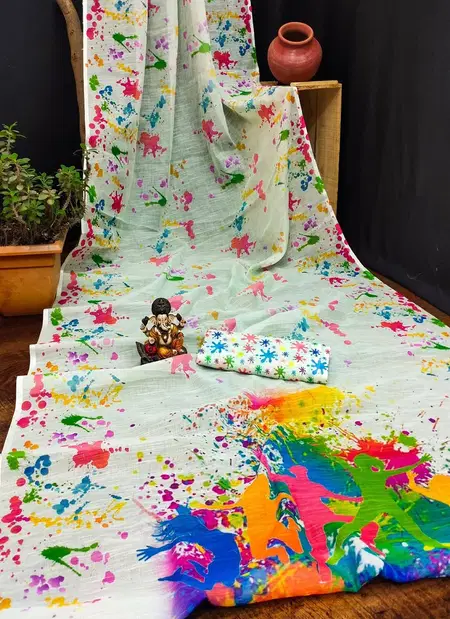 KT 2032 Lilan Digital Print Holi Special Saree Wholesale Suppliers In India